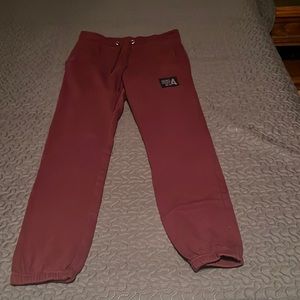 Dark red sweat pants
